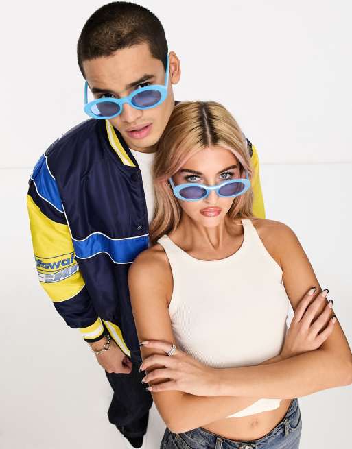 AJ Morgan – Ovale Festival-Sonnenbrille in Blassblau, 4 von 4