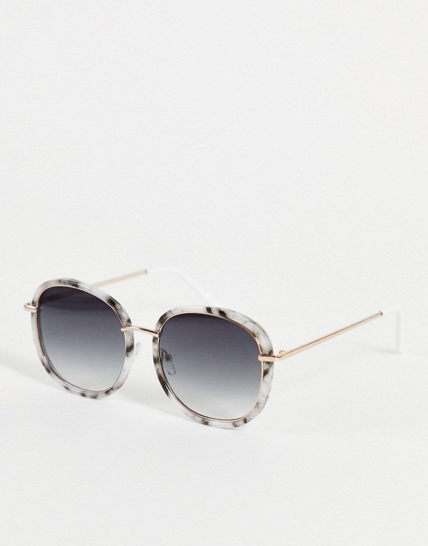 AJ Morgan – Oversize-Sonnenbrille mit eckigen Gläsern-Weiß