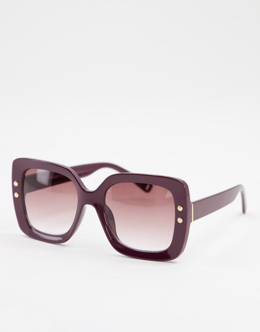 AJ Morgan ‑ Oversize-Sonnenbrille mit eckigen Gläsern-Rot
