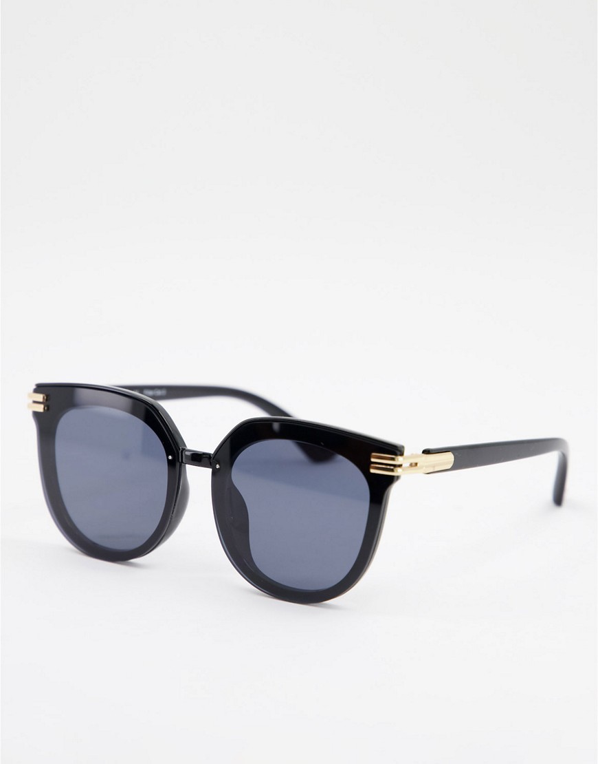 AJ Morgan – Oversize-Sonnenbrille mit goldfarbenem Detail-Schwarz