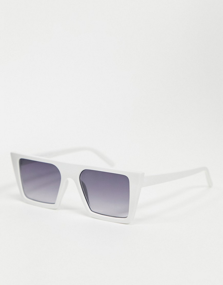 AJ MORGAN OVERSIZED FLAT BROW SUNGLASSES IN WHITE,88484 WITCH DR