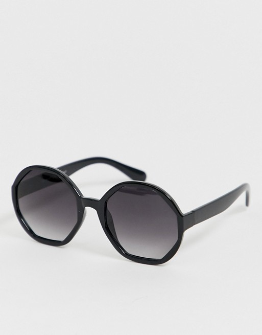 AJ Morgan oversized octagon sunglasses in black