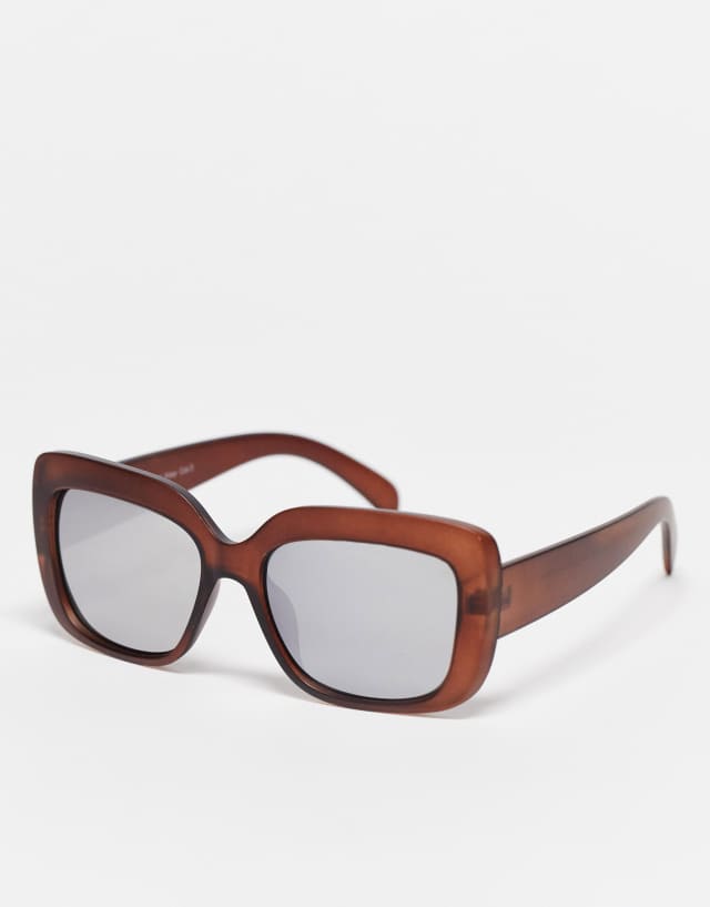 AJ Morgan oversized rectangle sunglasses in matte brown