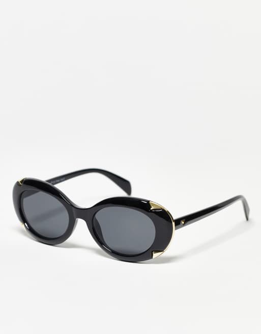 AJ Morgan black classic 90s grunge oval lenses sunglasses Amazon.com: A.J. Morgan unisex adult Potent Sunglasses  main image 3