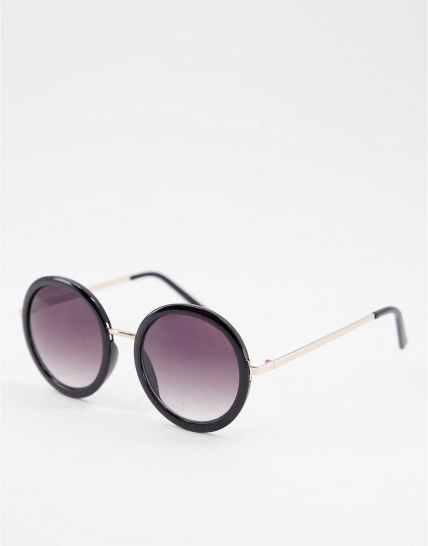 AJ Morgan Oversized Round Sunglasses-Black