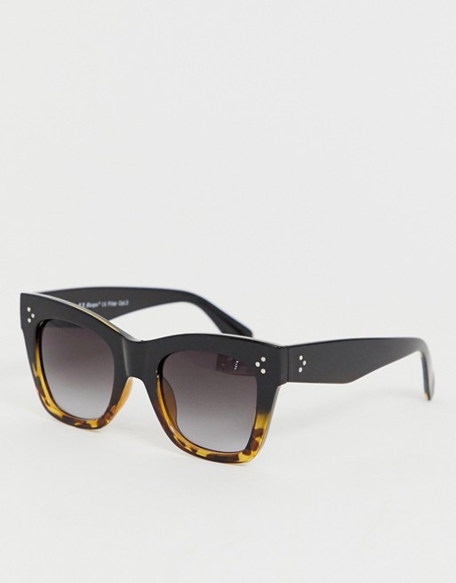 AJ Morgan oversized square sunglasses in black & tort