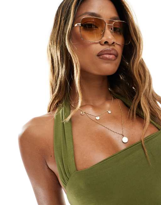  AJ Morgan oversized square sunglasses in gold