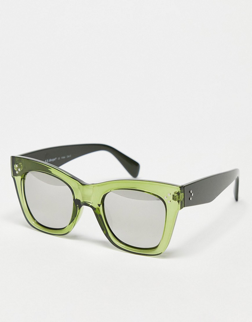 Aj Morgan Oversized Square Sunglasses In Green