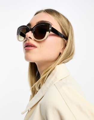 AJ Morgan oversized sunglasses in brown and beige-Multi