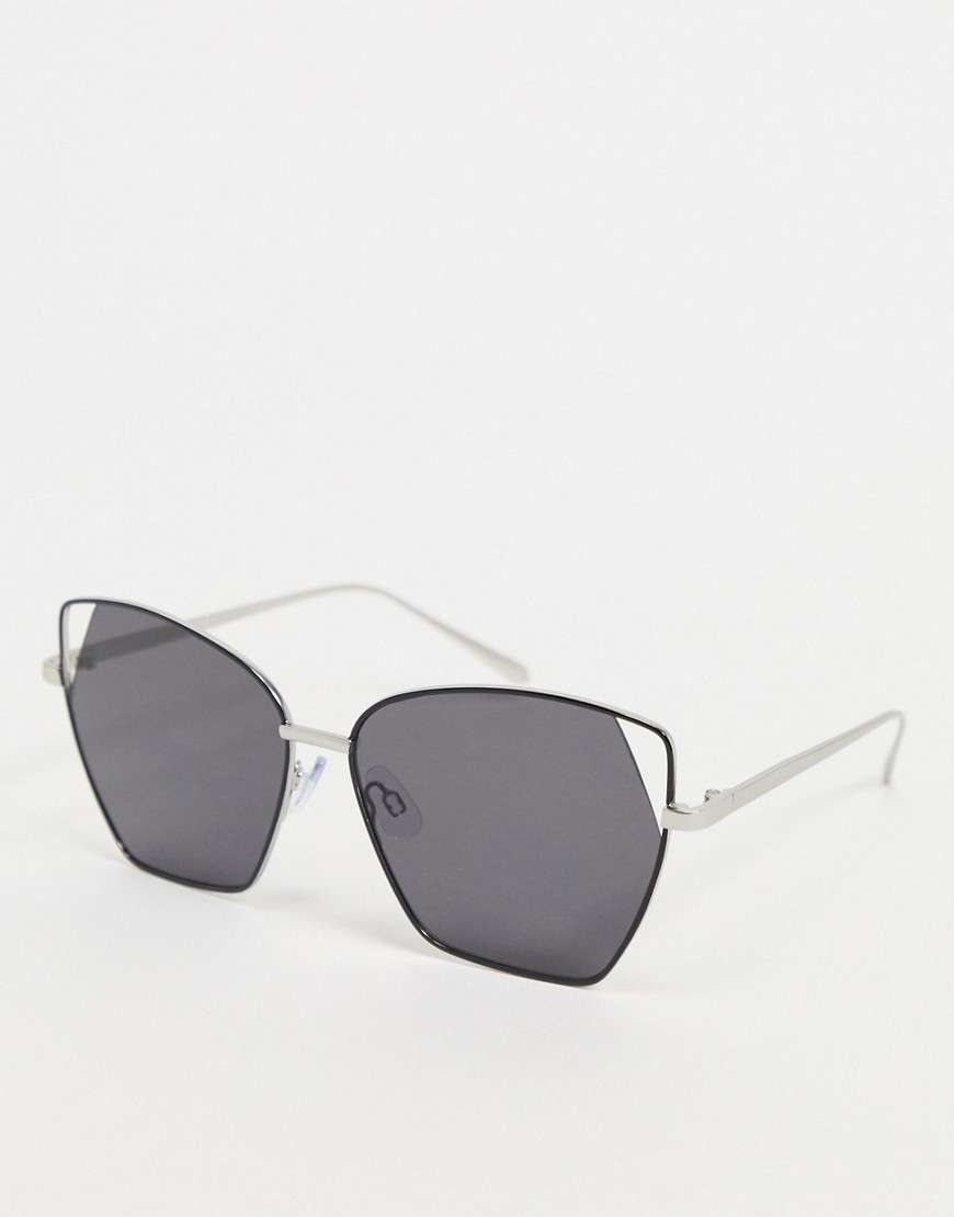 Aj Morgan Oversized Sunglasses With Wire Detail-black