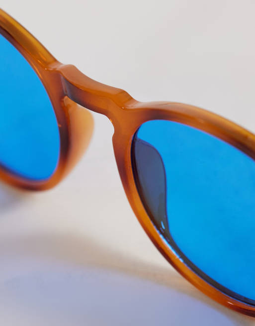 AJ Morgan - Pause - Lunettes de soleil rondes effet écaille de tortue à verres teintés bleus, 2 de 3