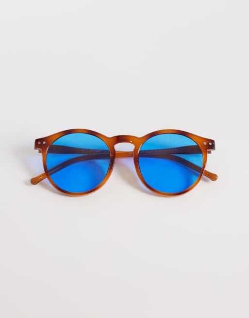 AJ Morgan - Pause - Lunettes de soleil rondes effet écaille de tortue à verres teintés bleus, 3 de 3