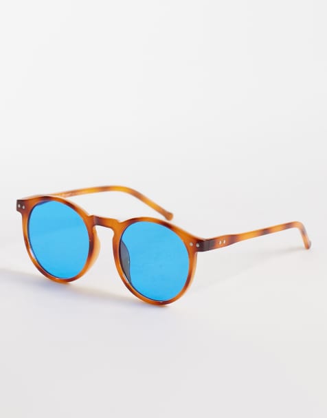 AJ Morgan pause round sunglasses in tort with blue tinted lens - view 1