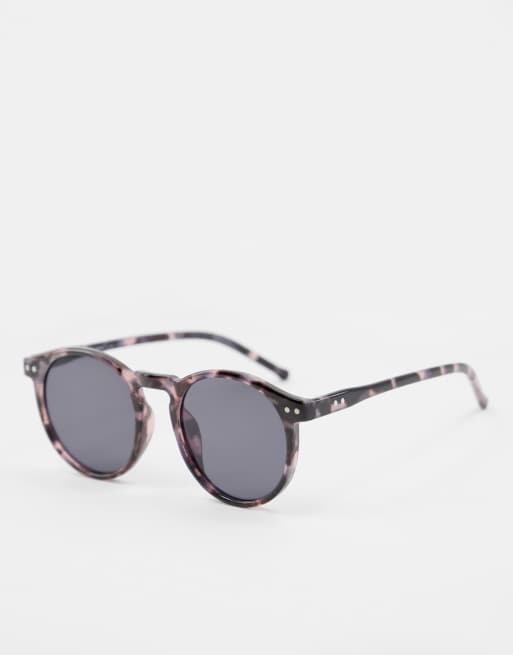 AJ Morgan – Pause – Runde Sonnenbrille in Schildpattoptik in Grau 