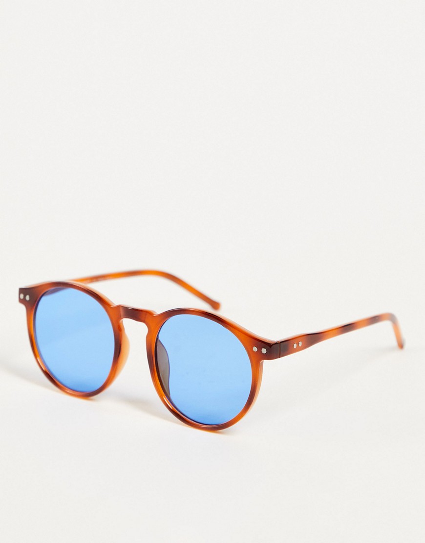 Aj Morgan Pause Unisex Round Sunglasses In Rust Tort-orange