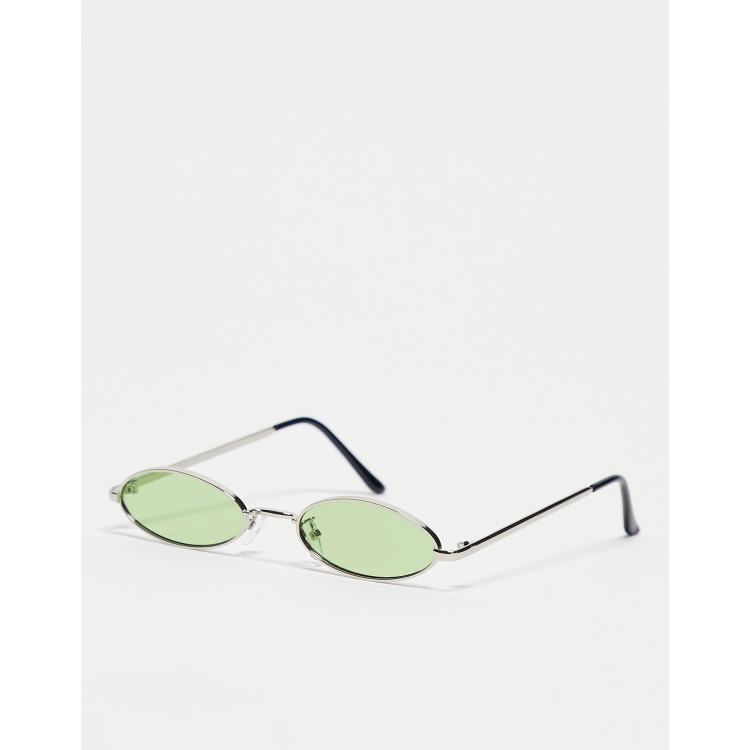 AJ Morgan Peace Occhiali da sole ovali stretti color argento