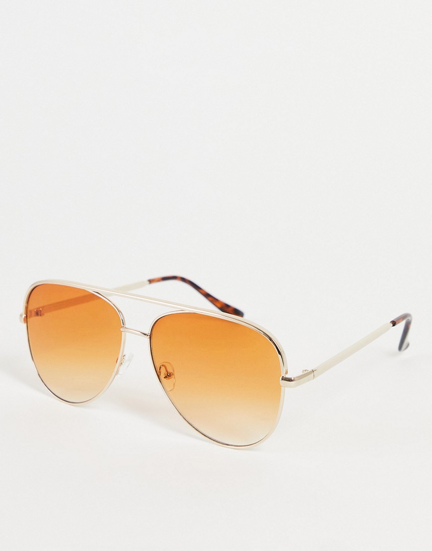 Aj Morgan Ramblers Aviator Sunglasses In Gold Amber