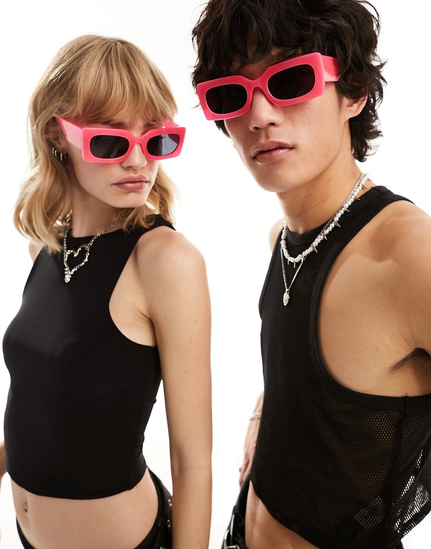 rectangle festival sunglasses in pink