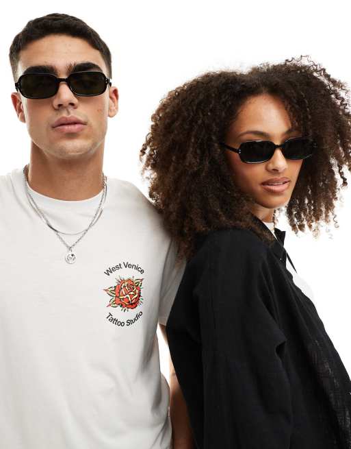AJ Morgan rectangle sunglasses in black