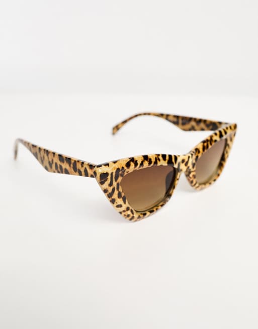 AJ Morgan retro cat eye sunglasses in cheetah, 4 of 4