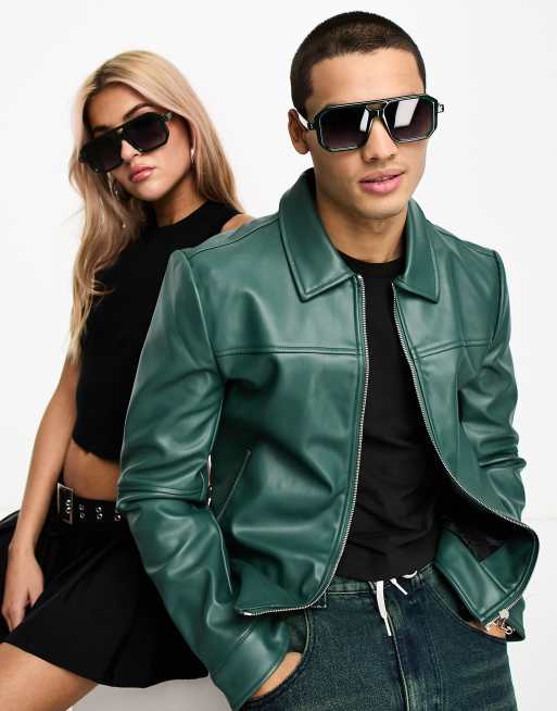 AJ Morgan retro hexagonal aviator sunglasses in green 