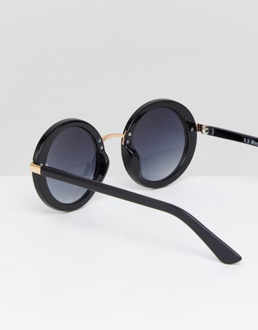 AJ Morgan - Ronde oversized zonnebril in zwart, 4 van 4