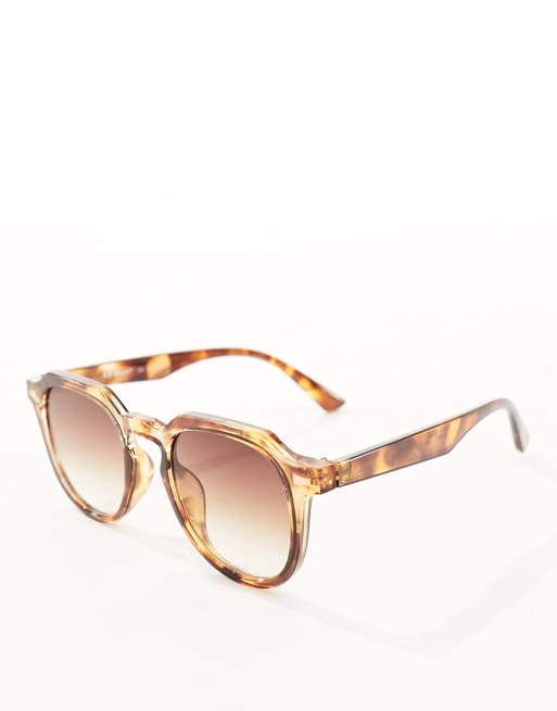 AJ Morgan - Ronde zeshoekige zonnebril in tortoise, 4 van 4