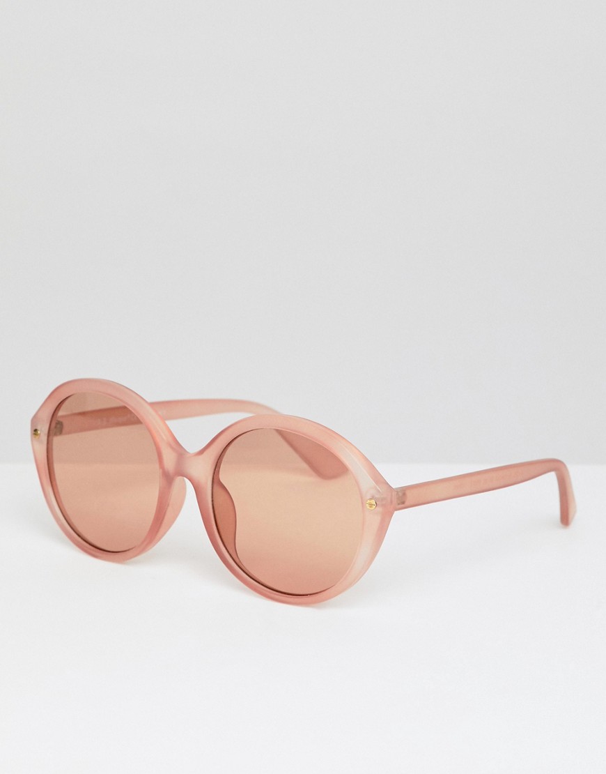 AJ Morgan - Ronde zonnebril in mat roze
