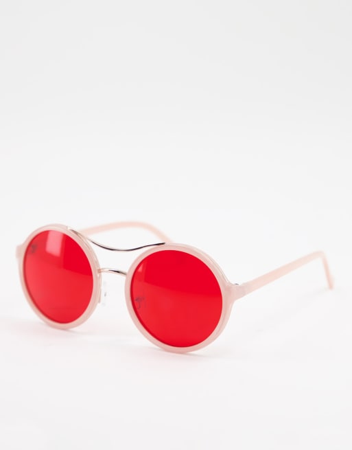 AJ Morgan rose tinted round lens sunglasses