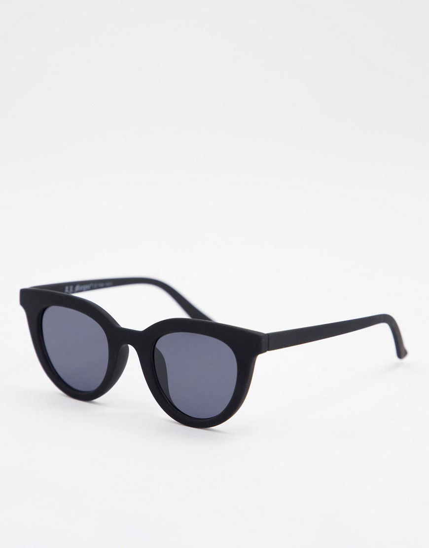 Aj Morgan Round Sunglasses In Black With Wire Detail