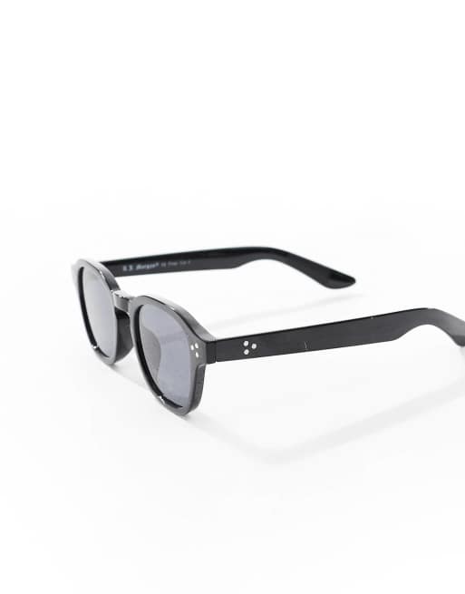 AJ Morgan  black pearl round cateye style sunglasses AJ Morgan cat eye sunglasses in black | ASOS main image 2