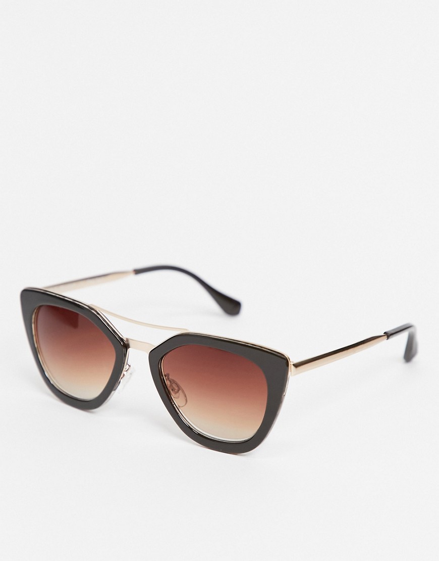 Aj Morgan Square Lens Sunglasses In Tort-brown