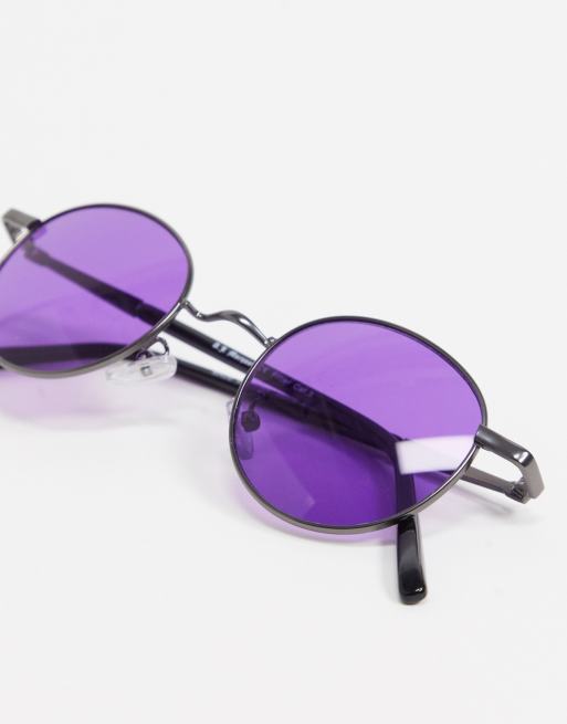 Round purple 2025 lens sunglasses