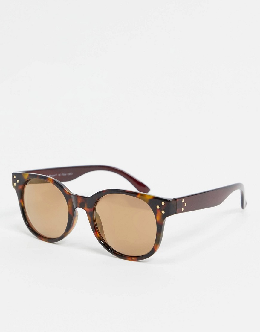 Aj Morgan Round Sunglasses In Tort-brown