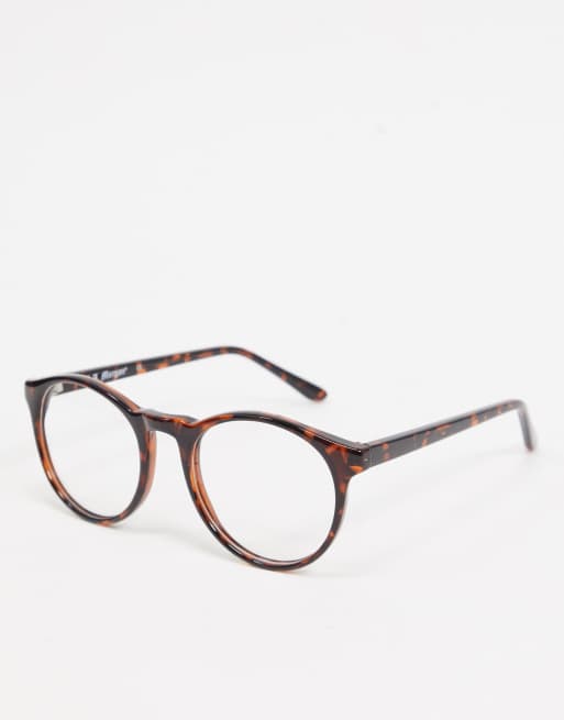 AJ Morgan round sunglasses in tortoise shell with clear lens