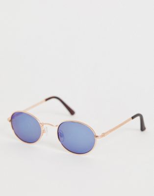AJ Morgan – runda solglasögon med blåtonade glas-Guld