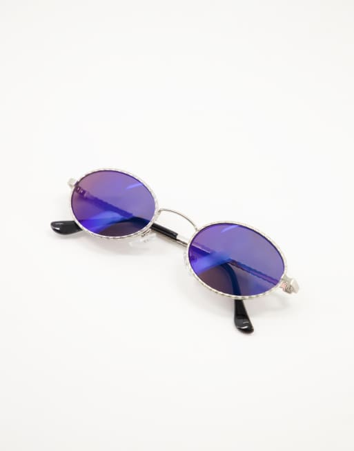 AJ Morgan – Runde Unisex-Sonnenbrille mit blauem Rahmen, 4 von 4