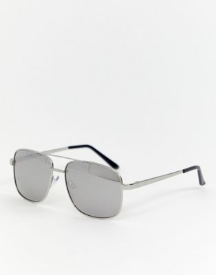 AJ Morgan – Silverfärgade aviator glasögon med spegelglas