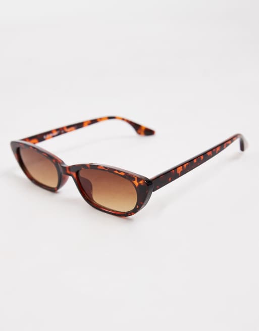 AJ Morgan sleek slim cat-eye sunglasses in tortoiseshell | ASOS display picture 3