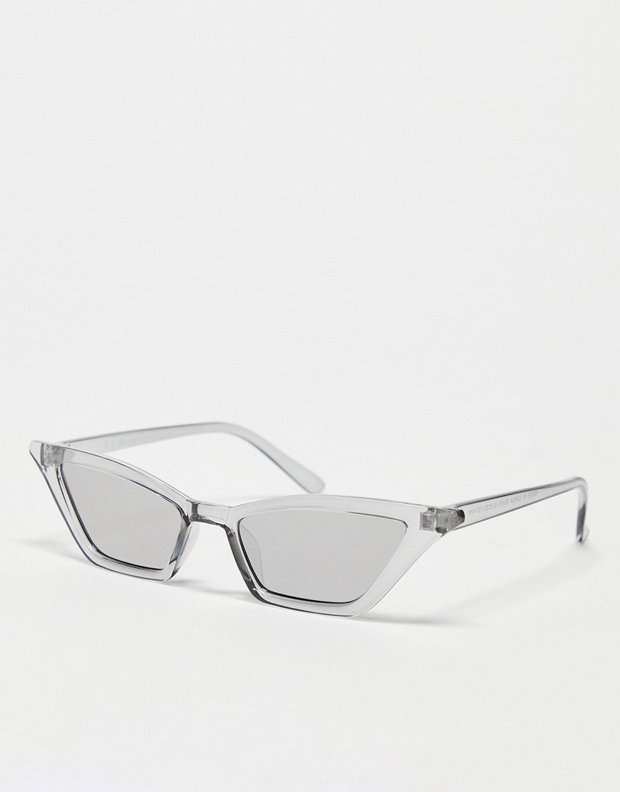 Aj Morgan Slim Cat Eye Sunglasses In Clear