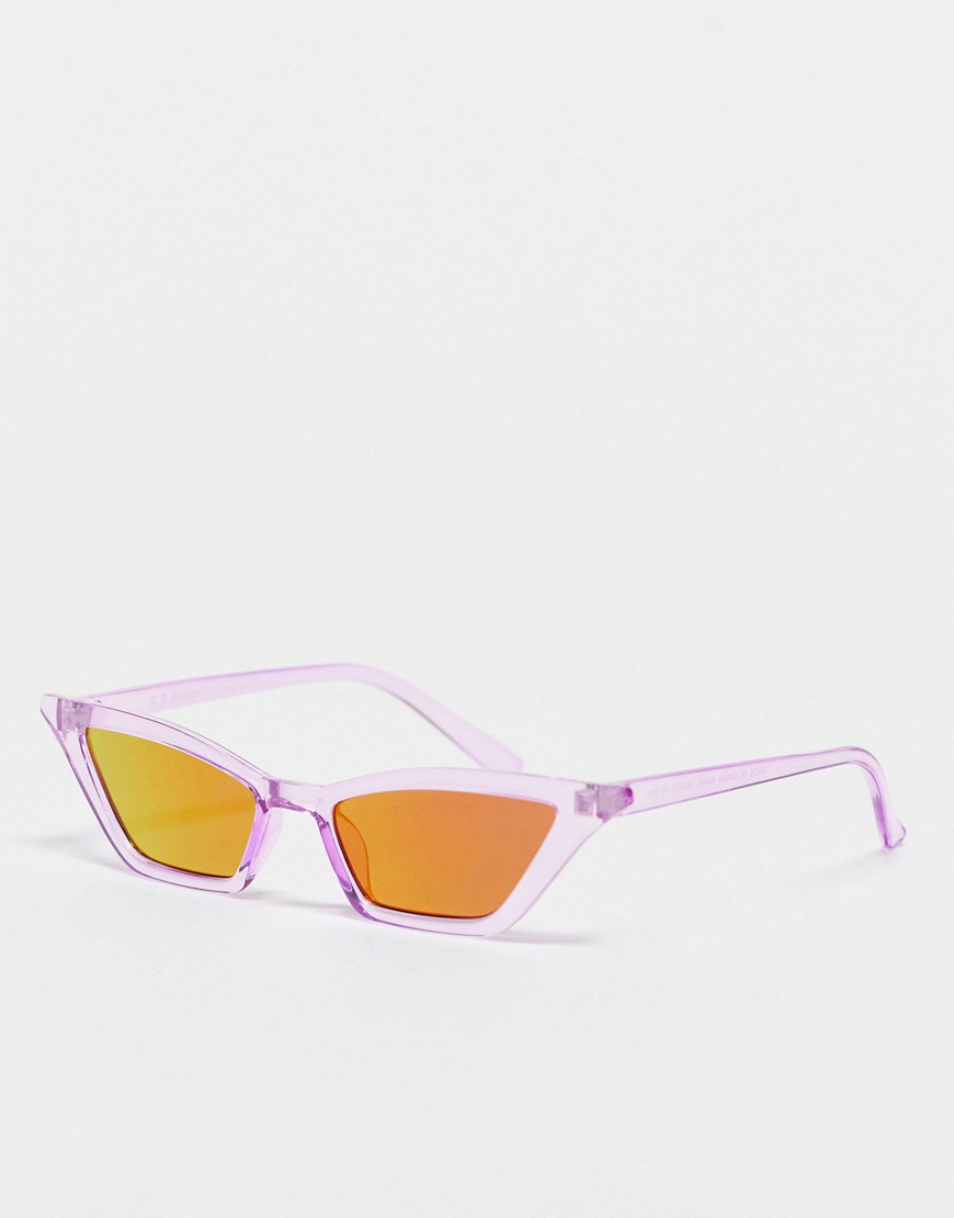Aj Morgan Slim Cat Eye Sunglasses In Purple
