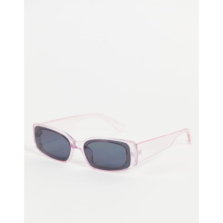 AJ Morgan frosted white frame pink sunglasses ASOS AJ Morgan bright blue retro rectangular | Mercari main image 4
