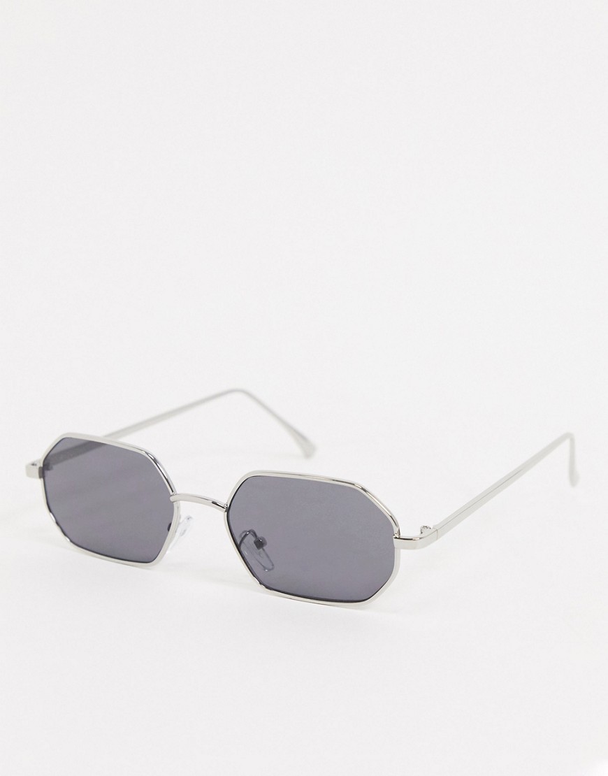 Aj Morgan Slim Retro Sunglasses In Silver