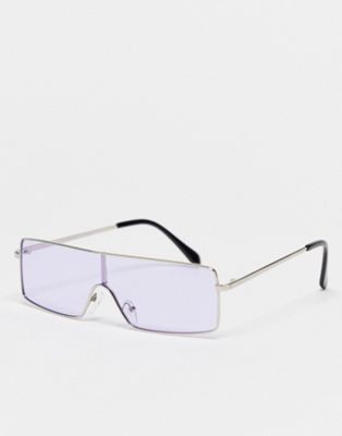 AJ Morgan slim shield sunglasses in lilac
