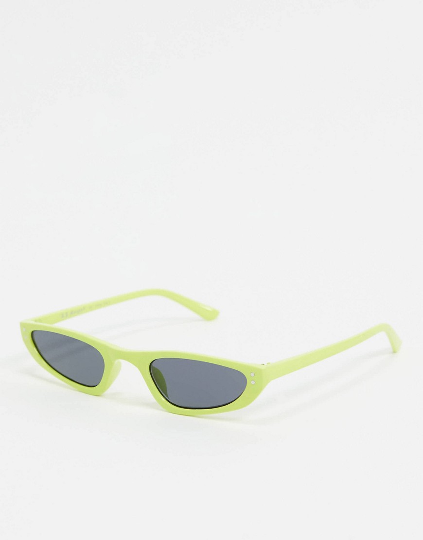 AJ Morgan slim square sunglasses in green