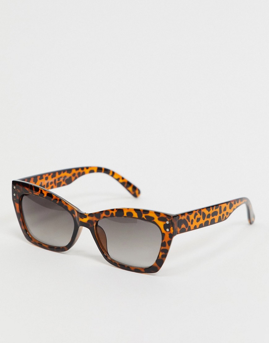 AJ Morgan slim square sunglasses in tort-Brown