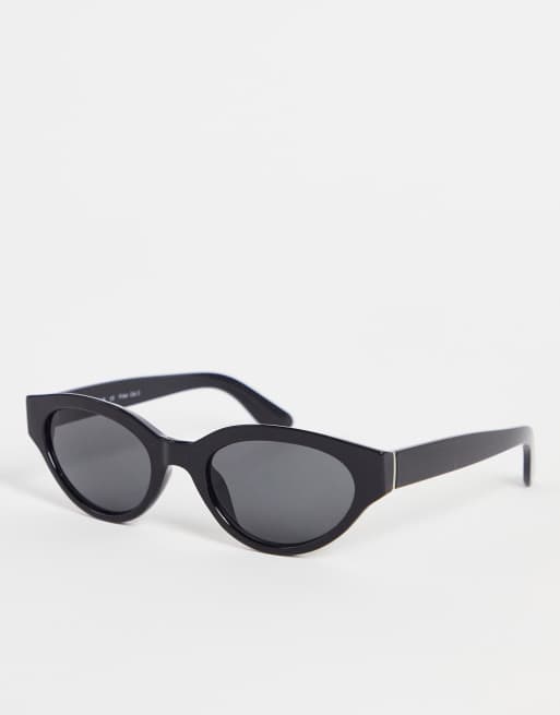 AJ Morgan Slim Vintage Cat Eye Sunglasses In Black
