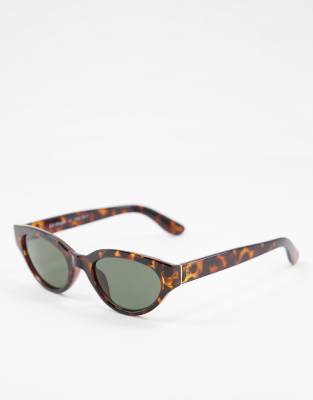 AJ Morgan slim vintage cat eye sunglasses in tortoise - ASOS Price Checker