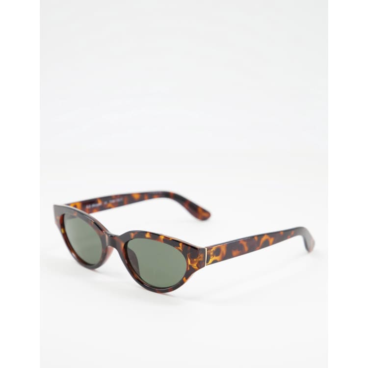 AJ Morgan brown tortoise shell retro sharp cat eye sunglasses ASOS AJ Morgan brown tortoise leopard thick | Mercari main image 3