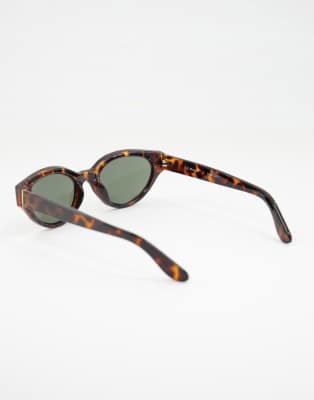AJ Morgan slim vintage cat eye sunglasses in tortoise | ASOS display picture 1